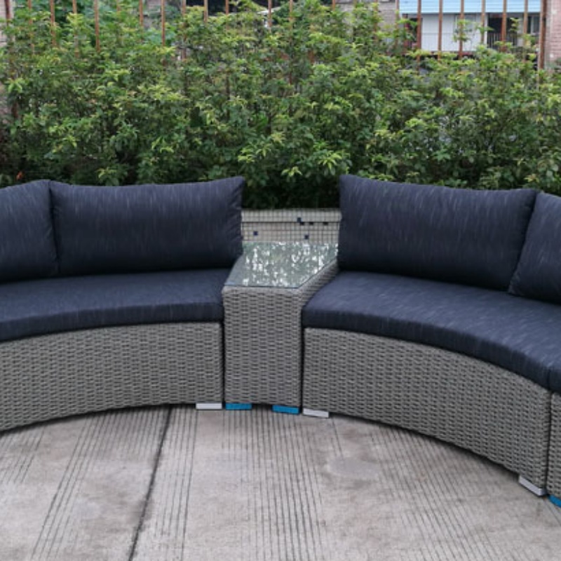 High Quality Aluminum L Shape Outdoor Sofa Set with Coffee Table Patio Furniture