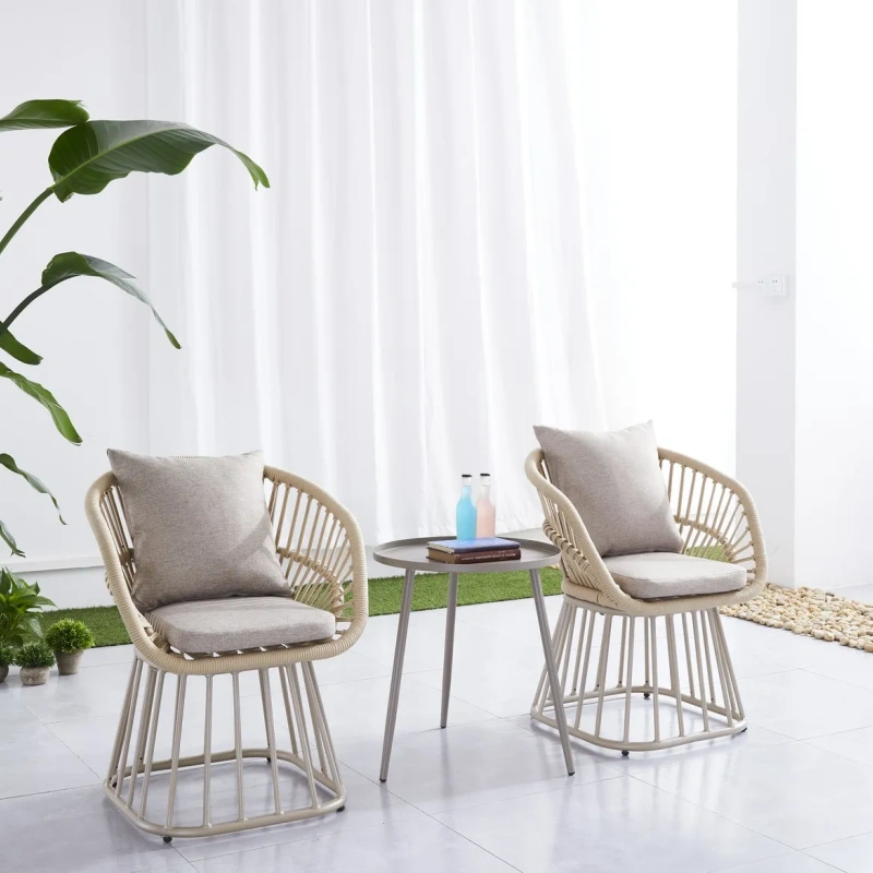 Outdoor Furniture Patio Aluminum Frame Teak Wood Dining Set Garden Chairs