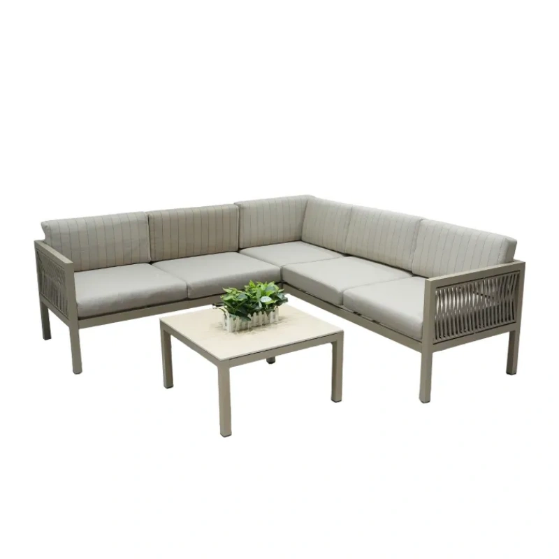 Luxury Resort Outdoor Furniture Chaise Lounge Rope Weaving Sunbed Sun Lounger