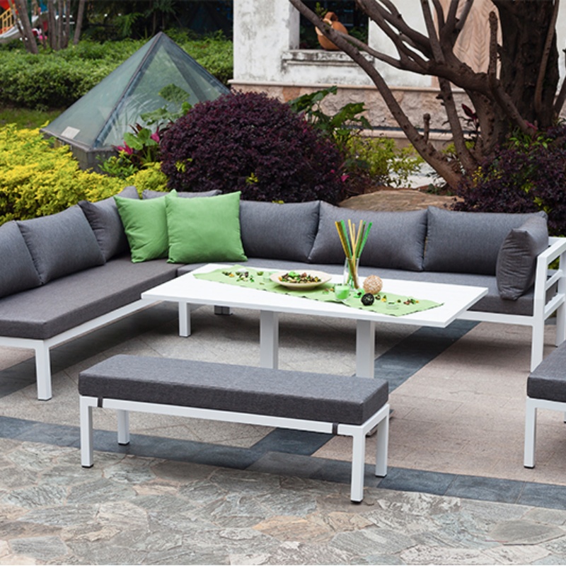 Bar Custom Aluminum Outdoor Furniture Courtyard Garden Rectangular Restaurant Table