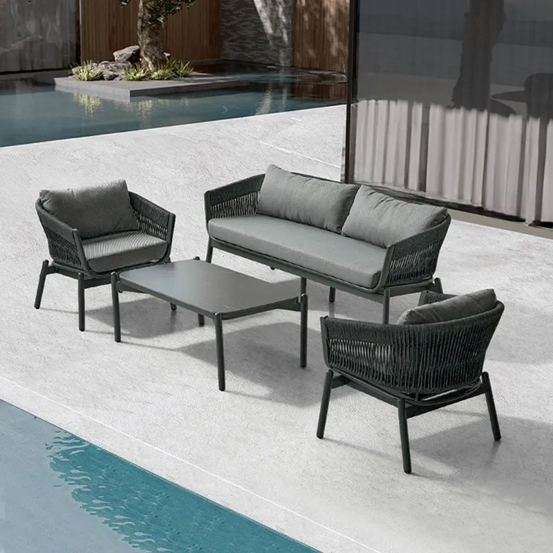 Teak Wood Garden Couch Patio Courtyard Lounge Leisure Sofa Outdoor Furniture