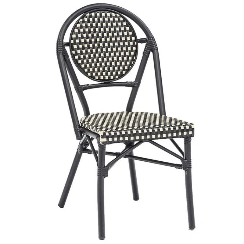 Modern Aluminum Garden Dining Set Extensible Table and Mesh Chairs Outdoor Furniture
