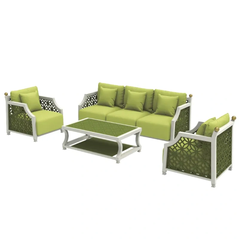 Rattan Outdoor Fabric Sofas Set with Cushion Secional Furniture Manufacturer Garden Sofas