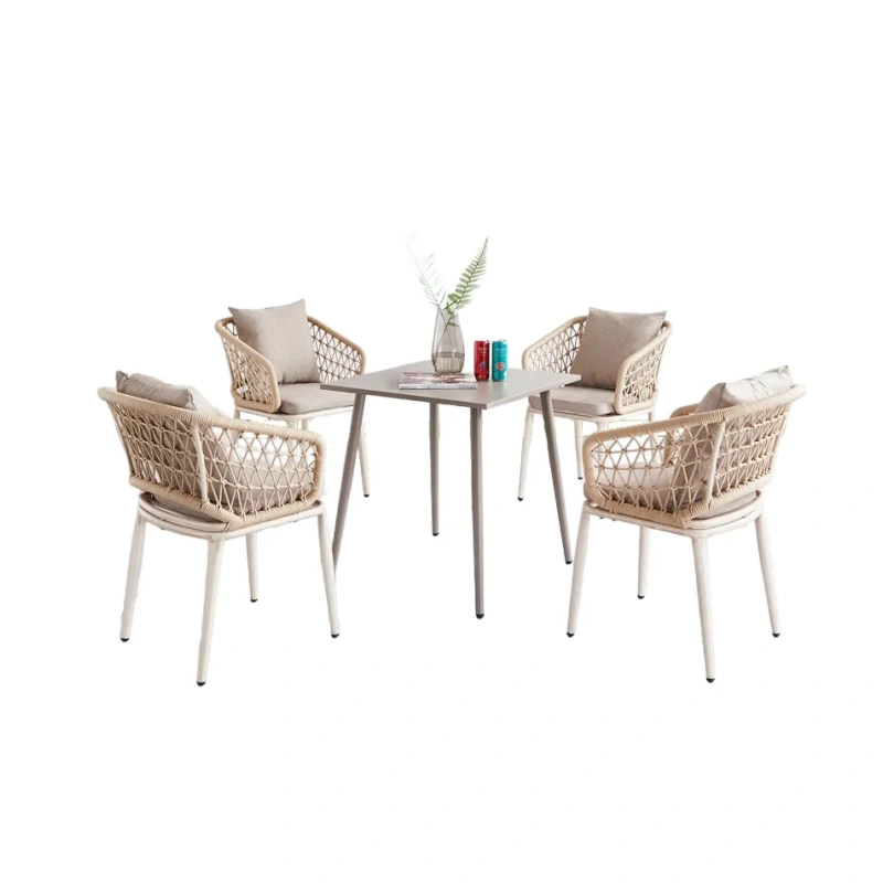 Hot Outside Dining Room Balcony Set Outdoor Foshan Rattan Table and Chair Furniture Garden Dining Set