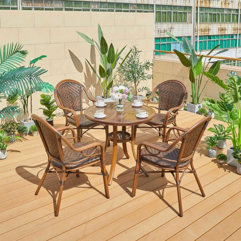 New Popular Outdoor Garden Sofa Aluminum Furniture with Wicker Modern Curved Sofa