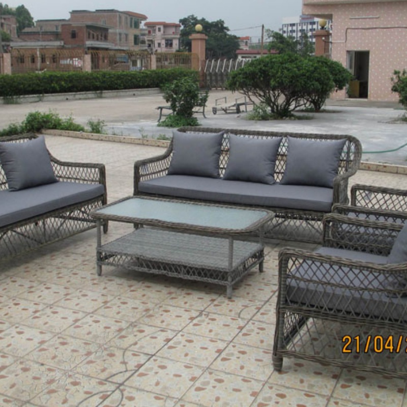 High Quality Aluminum L Shape Outdoor Sofa Set with Coffee Table Patio Furniture