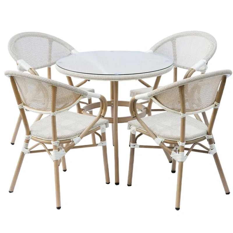 Cheap Price European OEM Customized Foshan Metal Chairs Aluminium Outdoor Dining Set Furniture