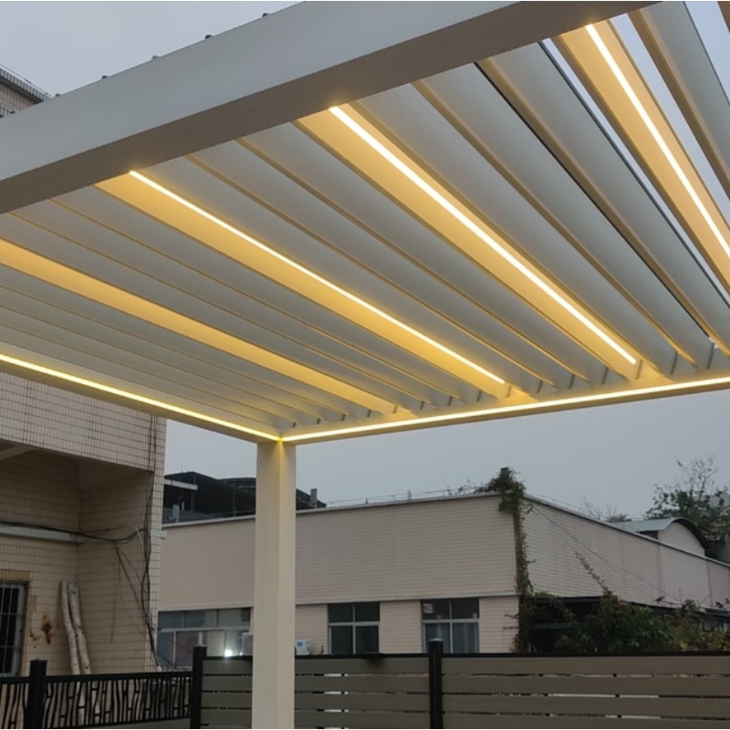 Opening Louver Roof Motorized Sunshade Garden Aluminium Gazebo Outdoor Pergola with Roof