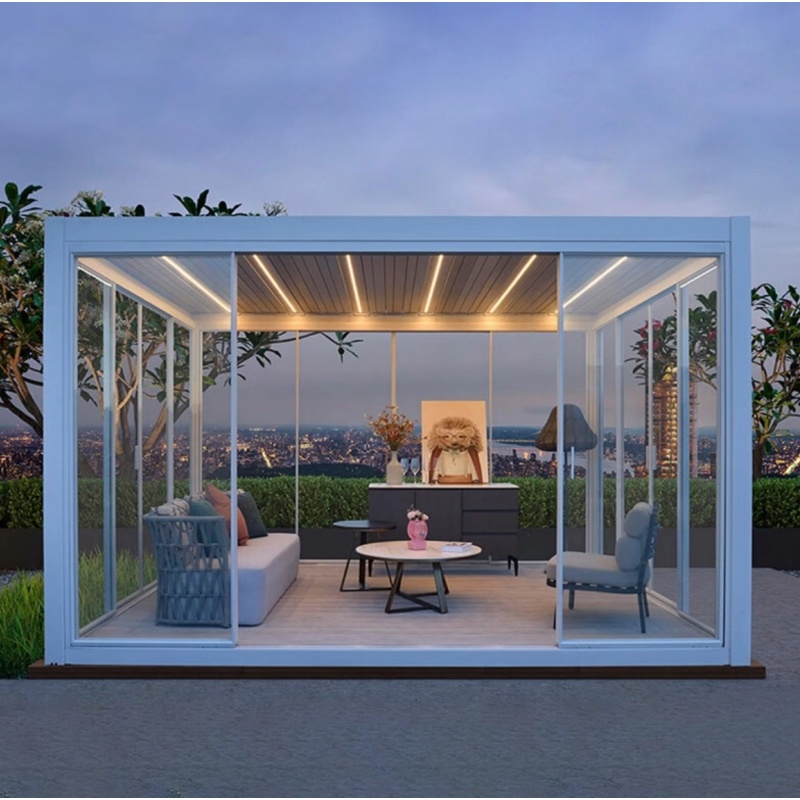Aluminum Louvered Pergola Durable Freestanding Gazebo with Adjustable Roof for Outdoor Living