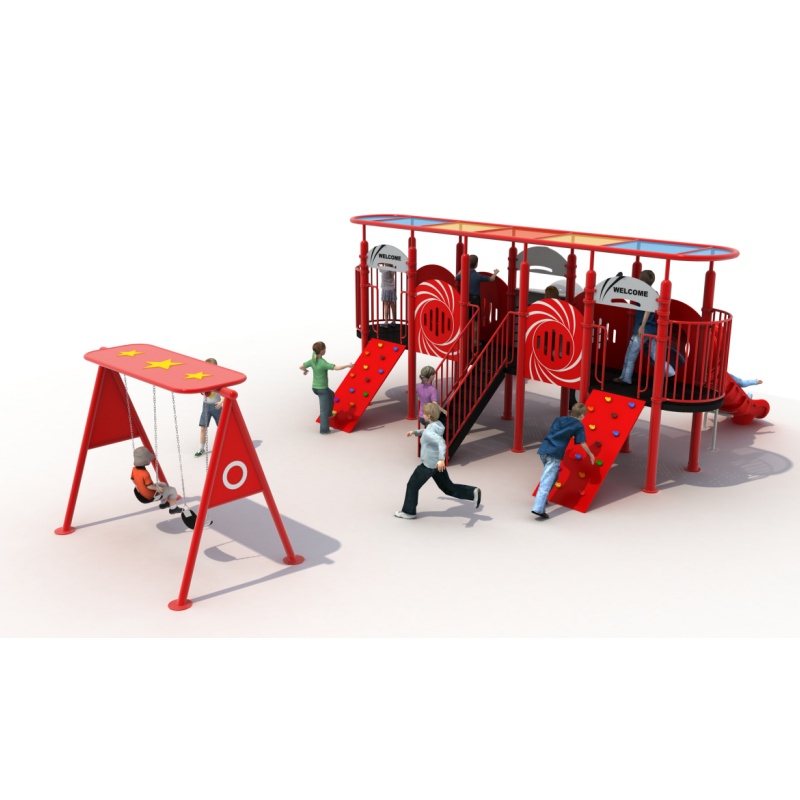 Children Toy Outdoor Playground Equipment Featuring Safe Plastic Slide