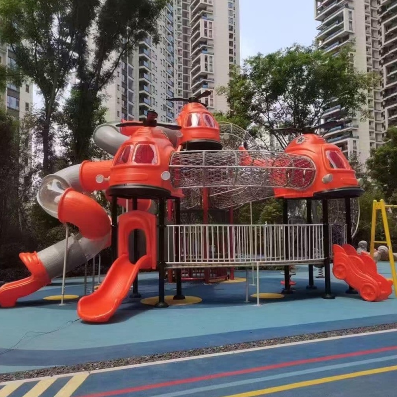 Vibrant Yellow Helicopter Slide Set for Kids' Outdoor Fun