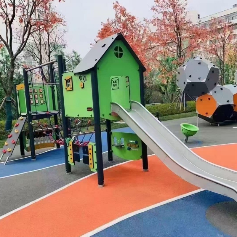 Versatile Wooden Slide Combination for Outdoor Playtime Fun