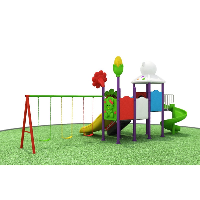 Versatile Wooden Slide Combination for Outdoor Playtime Fun