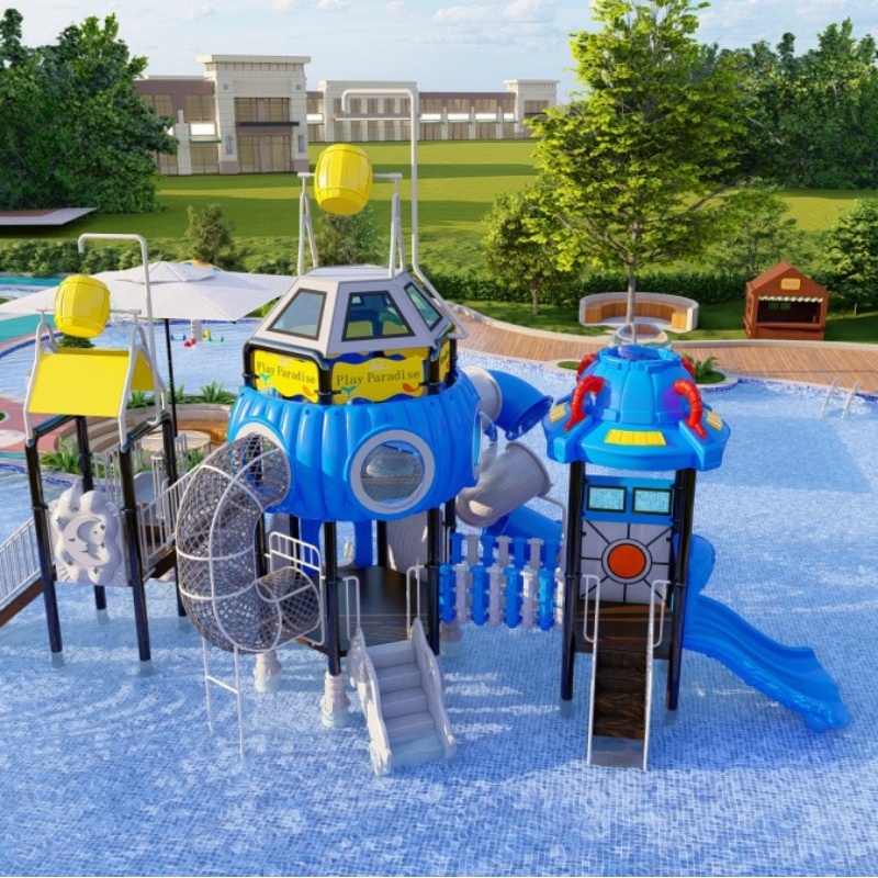 Large Scale Amusement Park Outdoor Playground Equipment Kids Slide Style Customizable Playground Set for International Export